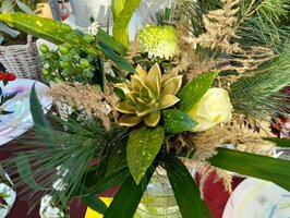 Kerstboeket wit met goud