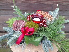 kerststuk met glitter